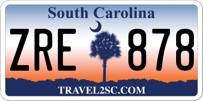 SC license plate ZRE878
