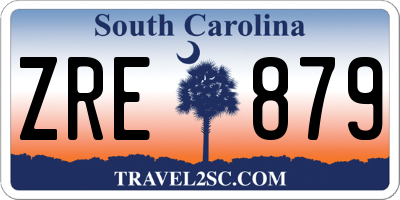 SC license plate ZRE879