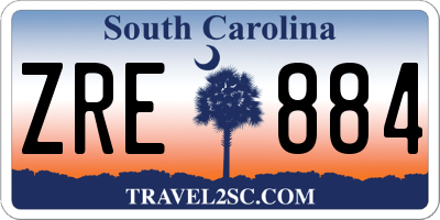 SC license plate ZRE884