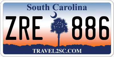 SC license plate ZRE886