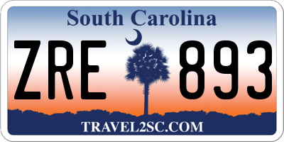 SC license plate ZRE893