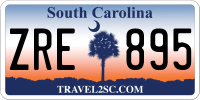 SC license plate ZRE895