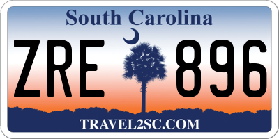 SC license plate ZRE896