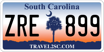 SC license plate ZRE899