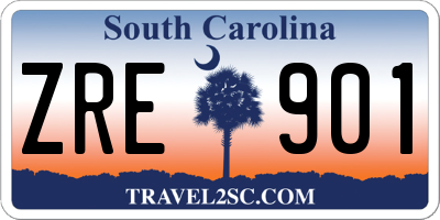 SC license plate ZRE901
