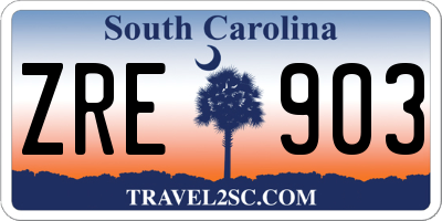 SC license plate ZRE903