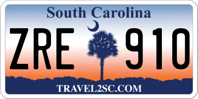 SC license plate ZRE910