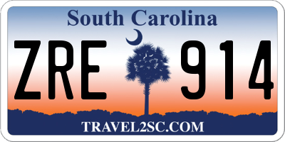 SC license plate ZRE914