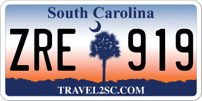 SC license plate ZRE919