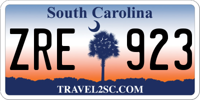 SC license plate ZRE923