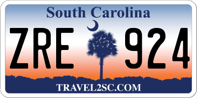 SC license plate ZRE924