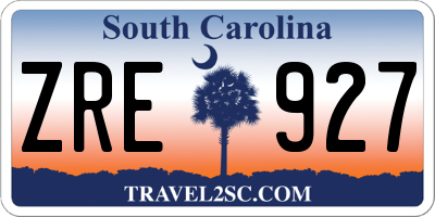 SC license plate ZRE927