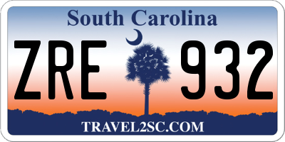 SC license plate ZRE932