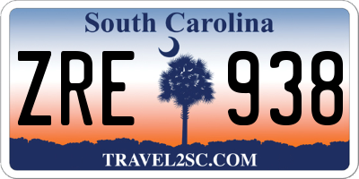 SC license plate ZRE938