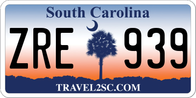 SC license plate ZRE939