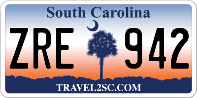 SC license plate ZRE942