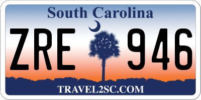 SC license plate ZRE946