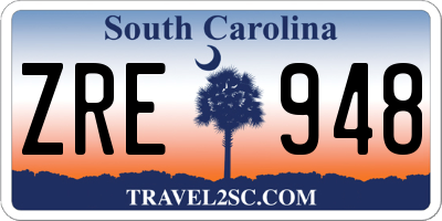 SC license plate ZRE948