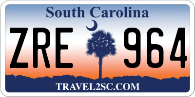 SC license plate ZRE964