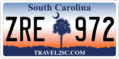 SC license plate ZRE972
