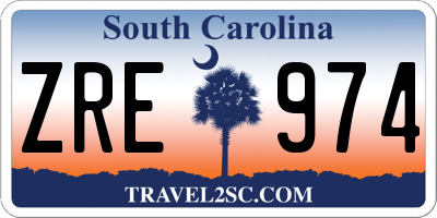 SC license plate ZRE974