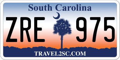SC license plate ZRE975
