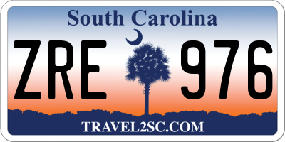 SC license plate ZRE976