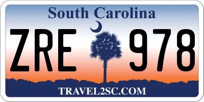 SC license plate ZRE978