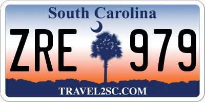 SC license plate ZRE979