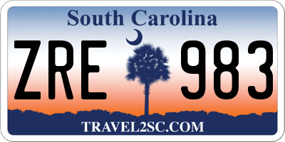 SC license plate ZRE983