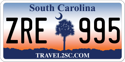 SC license plate ZRE995