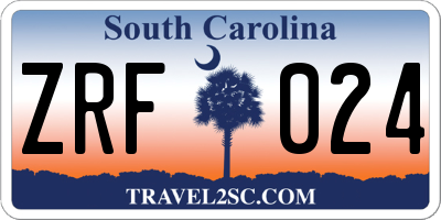 SC license plate ZRF024