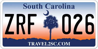 SC license plate ZRF026