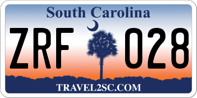 SC license plate ZRF028