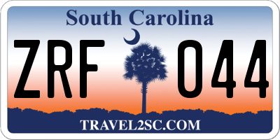 SC license plate ZRF044