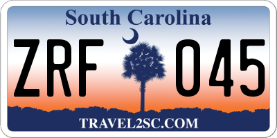 SC license plate ZRF045