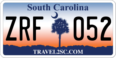 SC license plate ZRF052