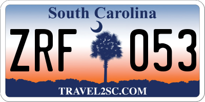 SC license plate ZRF053