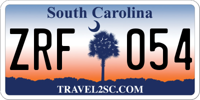 SC license plate ZRF054