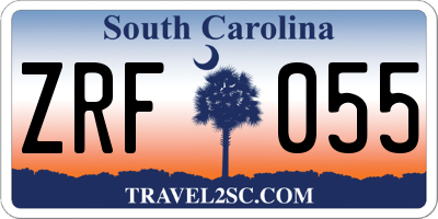 SC license plate ZRF055