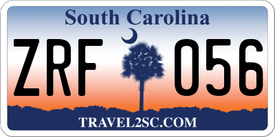SC license plate ZRF056