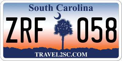SC license plate ZRF058