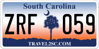 SC license plate ZRF059