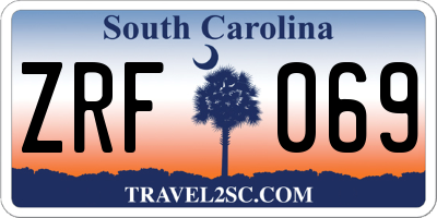 SC license plate ZRF069