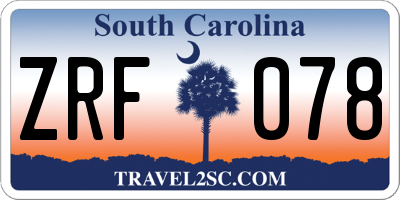 SC license plate ZRF078