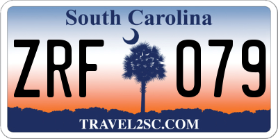 SC license plate ZRF079