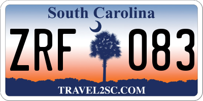 SC license plate ZRF083