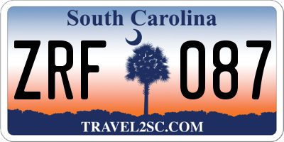 SC license plate ZRF087