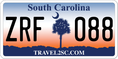 SC license plate ZRF088