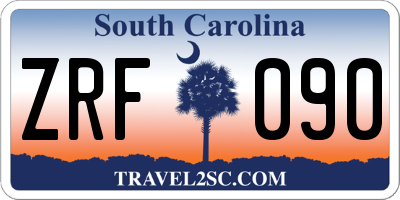 SC license plate ZRF090